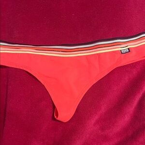 Victoria's Secret Pink Bikini Bottom with Multicolor Stripes
